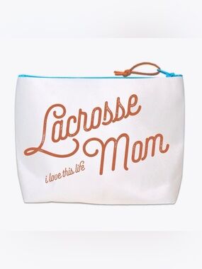 LACROSSE MOM I love this life Lax Zipper Pouch Make-Up Bag Gift NEW NWT